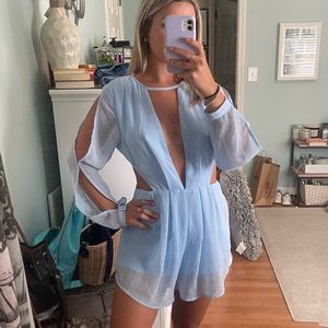 Light Blue Sheer Romper